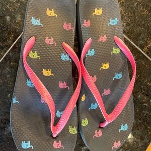 Colorful Elephant Print Flip Flops